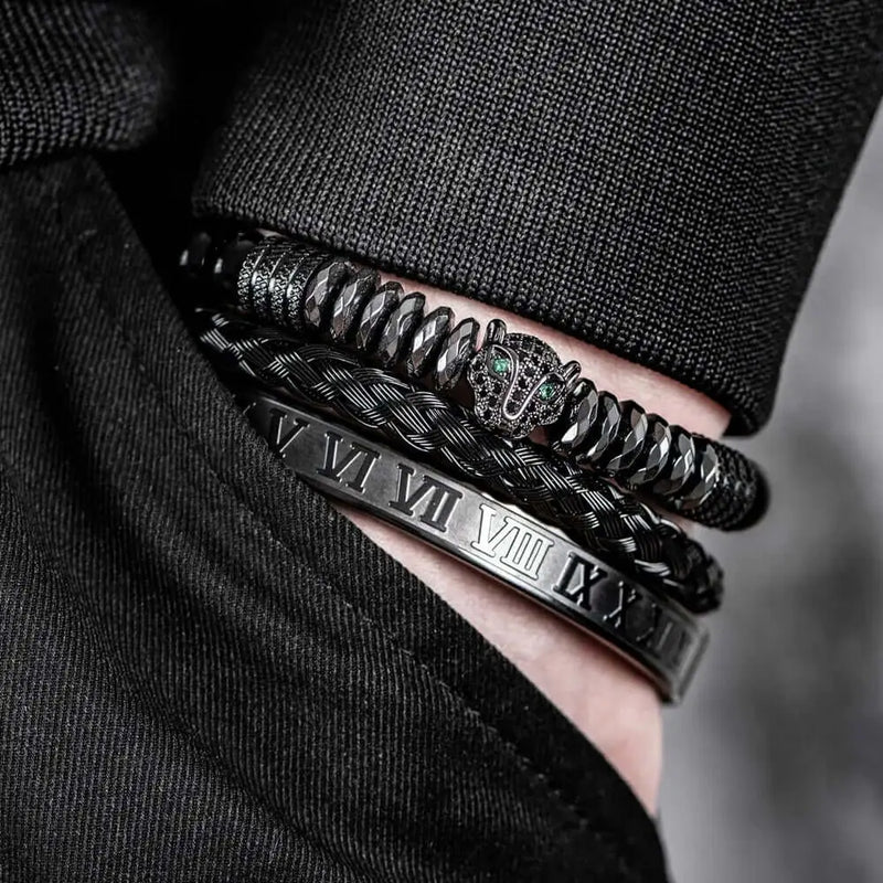 Black Leopard Bracelet Set