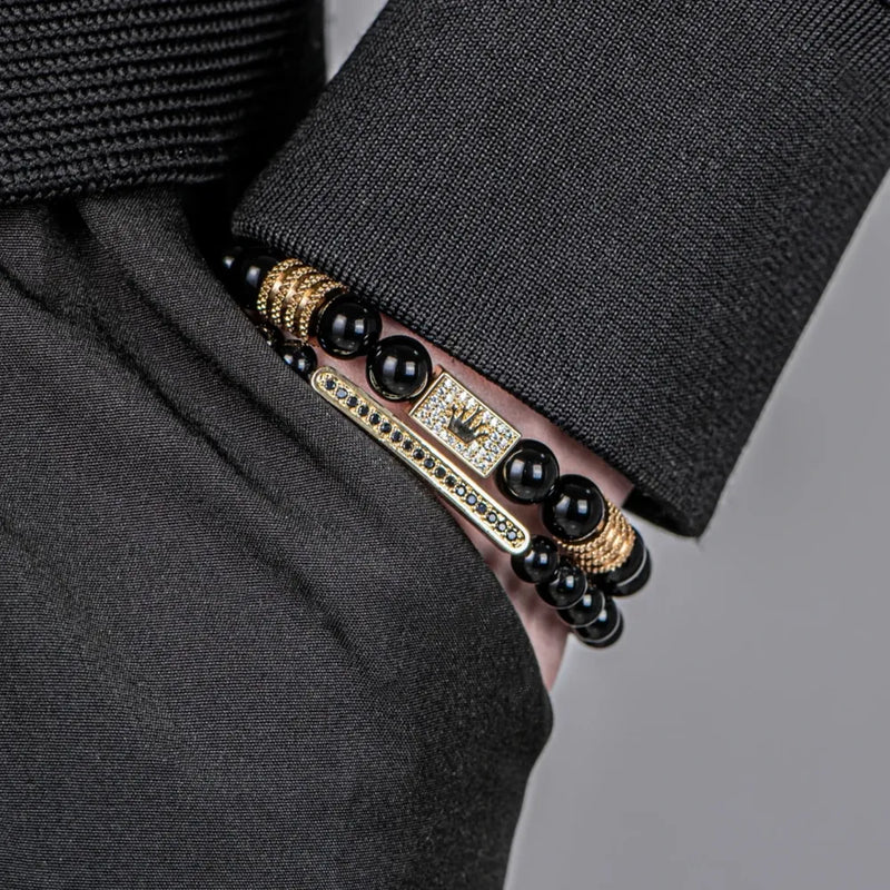 Crown Roman Beaded Bracelet Set