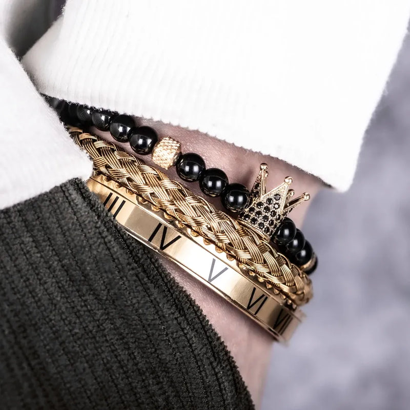 Crown Cuff Bracelet Set