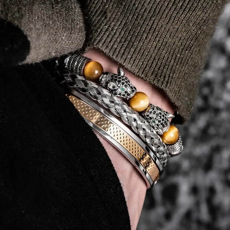 Double Leopard Bracelet Set