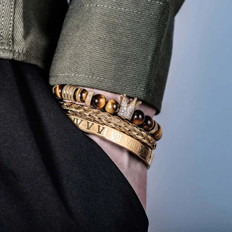 Deluxe Roman Crown Bracelet Set