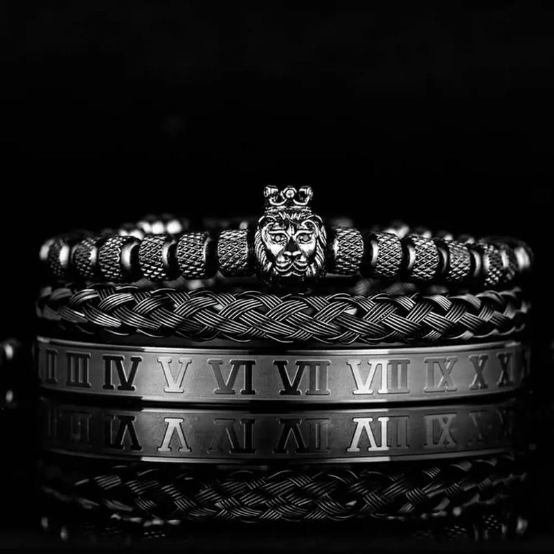 Lion's Deluxe Bracelet Set - Black