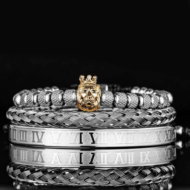 Lion's Deluxe Bracelet Set - Silver - Gold