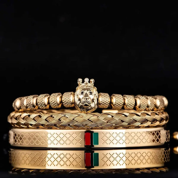 Lion's Deluxe Stripes Bracelet Set - Gold