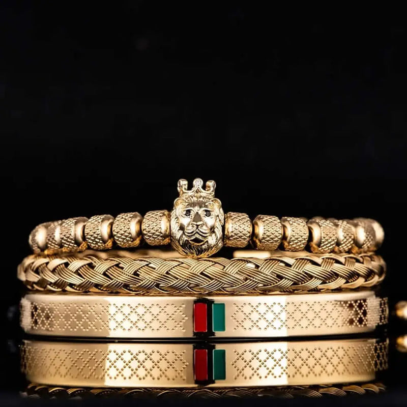 Lion's Deluxe Stripes Bracelet Set - Gold