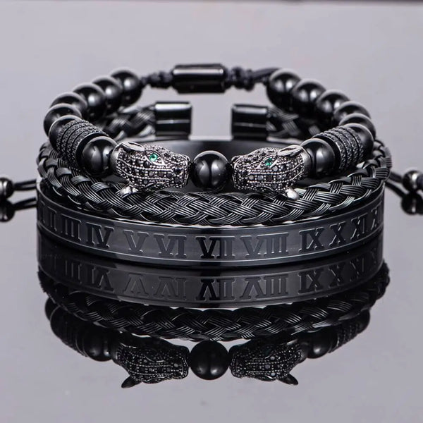 Leopard Bracelet Set - All - Black