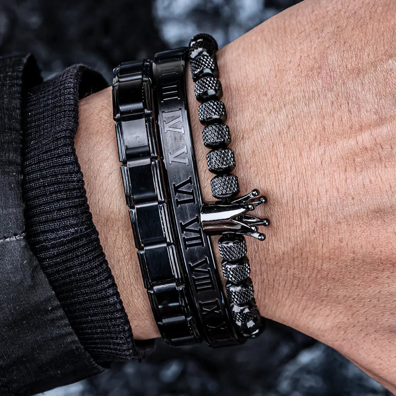 Roman Crown Bracelet Set