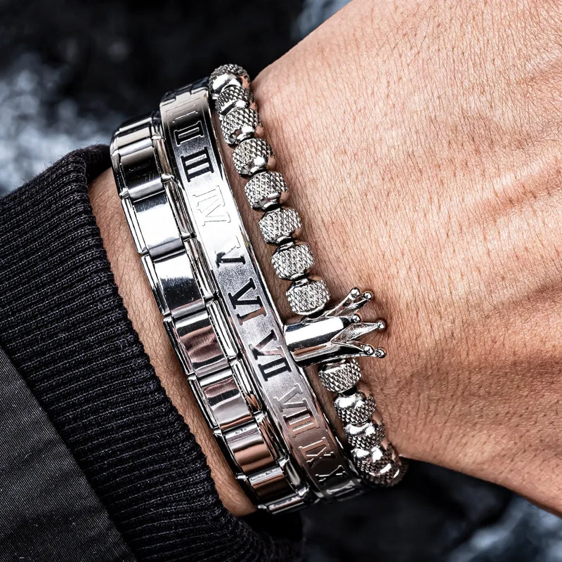 Roman Crown Bracelet Set