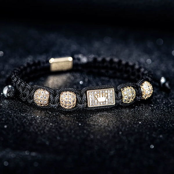 Black Crown Bracelet - Gold