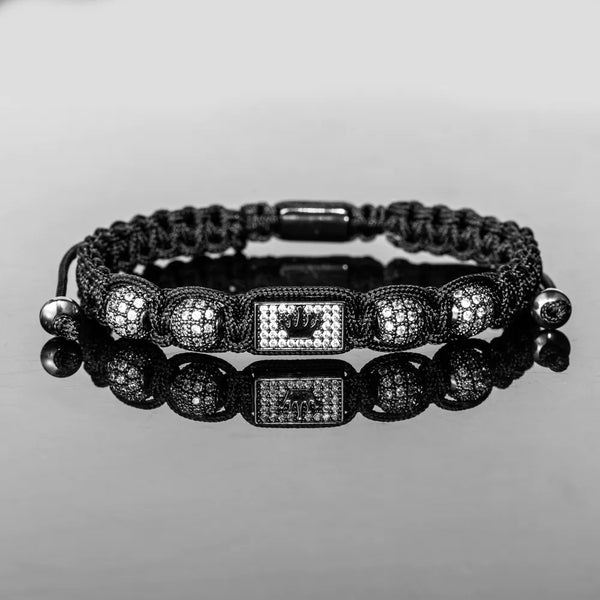 Black Crown Bracelet - Silver