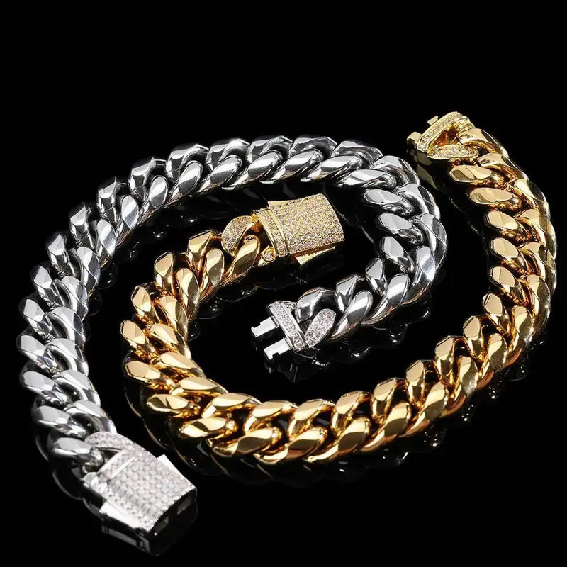 Cuban Link Chain Set - Necklace & Bracelet