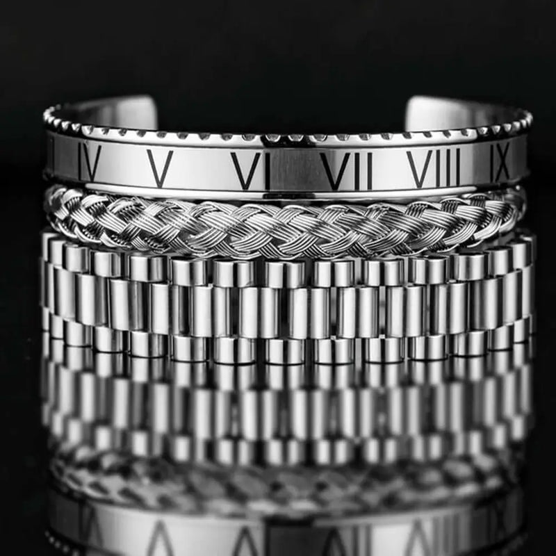 Roman Deluxe Bracelet Set - Silver