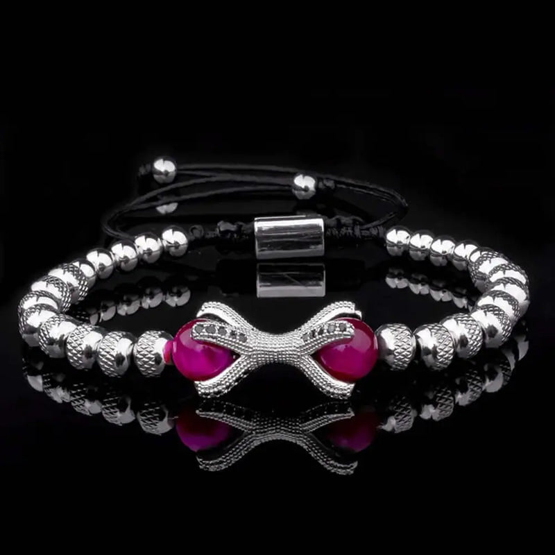 Roman Dragon Beaded Bracelet - Pink