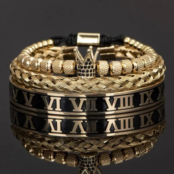 Roman Emperor Bracelet Set - Gold