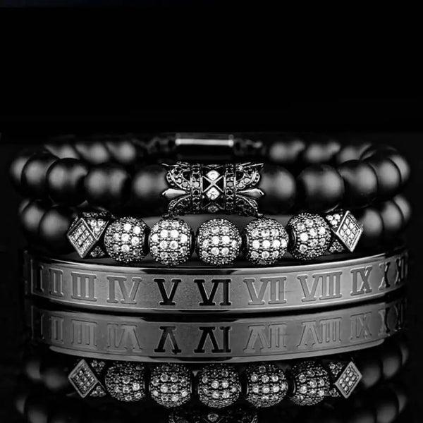Roman Royal Bracelet Set - Black