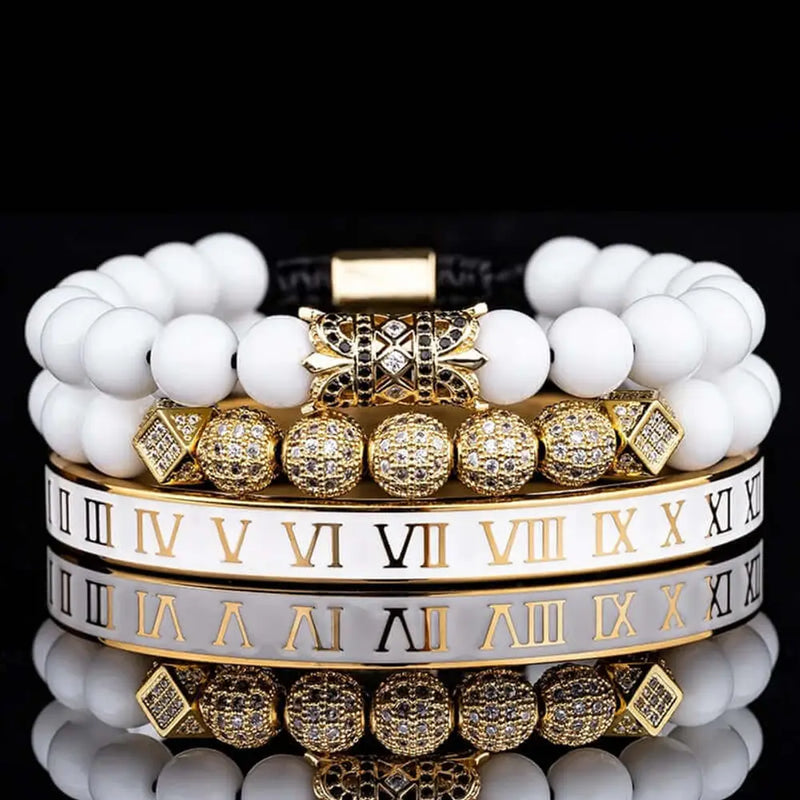 Roman Royal Bracelet Set - White