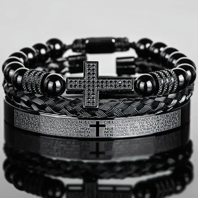 Statement Charm Bracelet Set - All - Black
